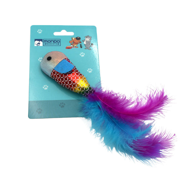 Juguete para gato peluche pez multicolor